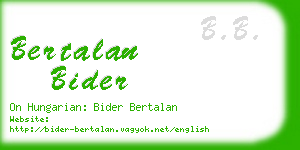 bertalan bider business card